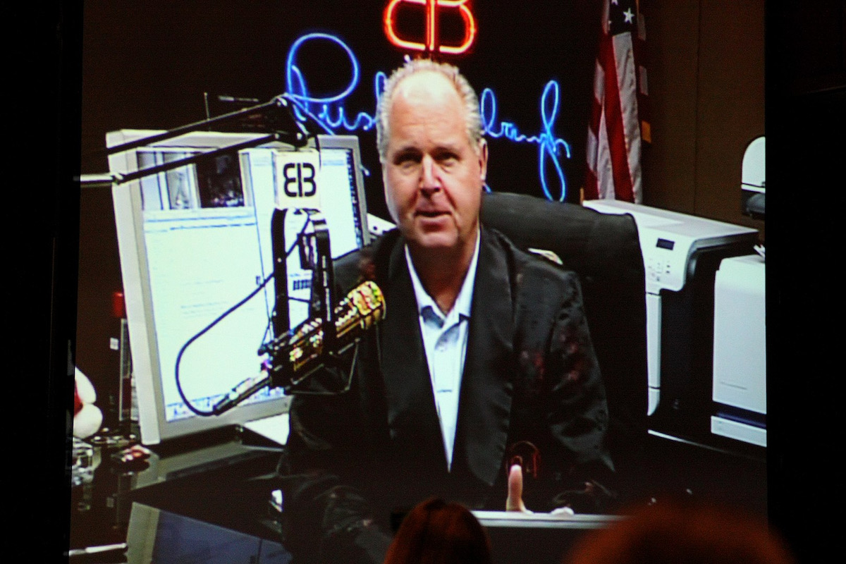 Rush Limbaugh via satellite at CPAC