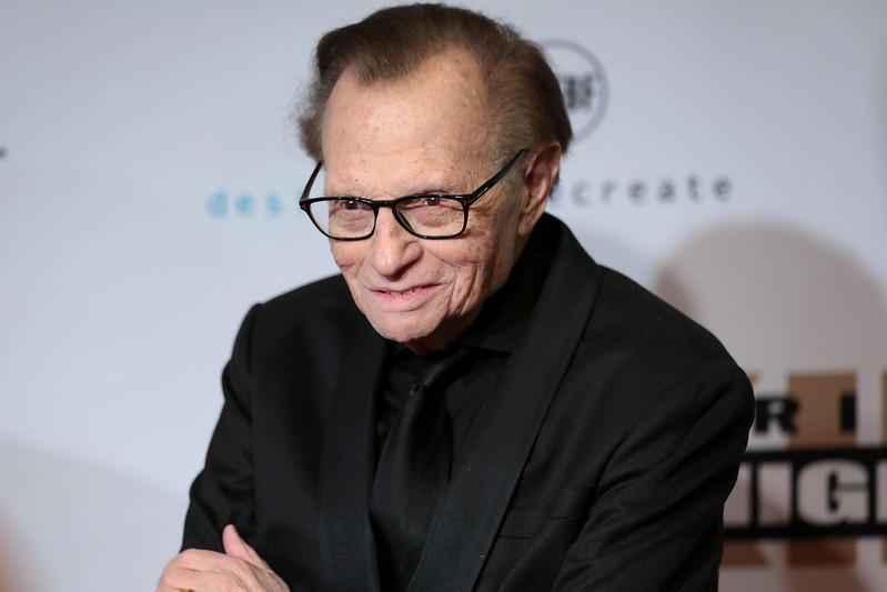 Larry King on the red carpet at Celebrity Fight Night