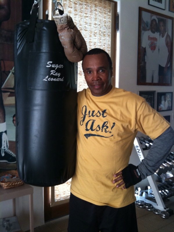 Sugar Ray Leonard in the gym