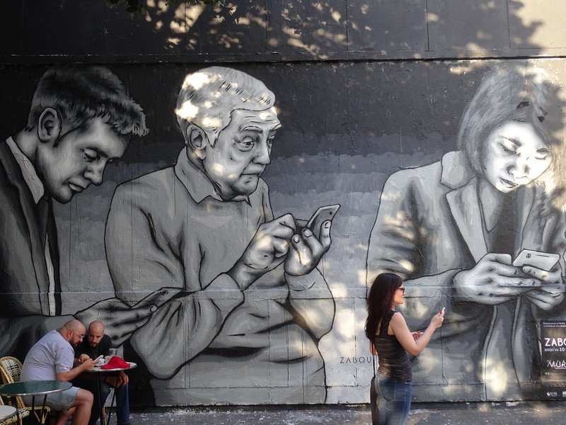 Street art by Zabou, rue Oberkampf, Paris