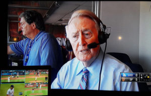 Vin Scully calling his last Dodgers game.